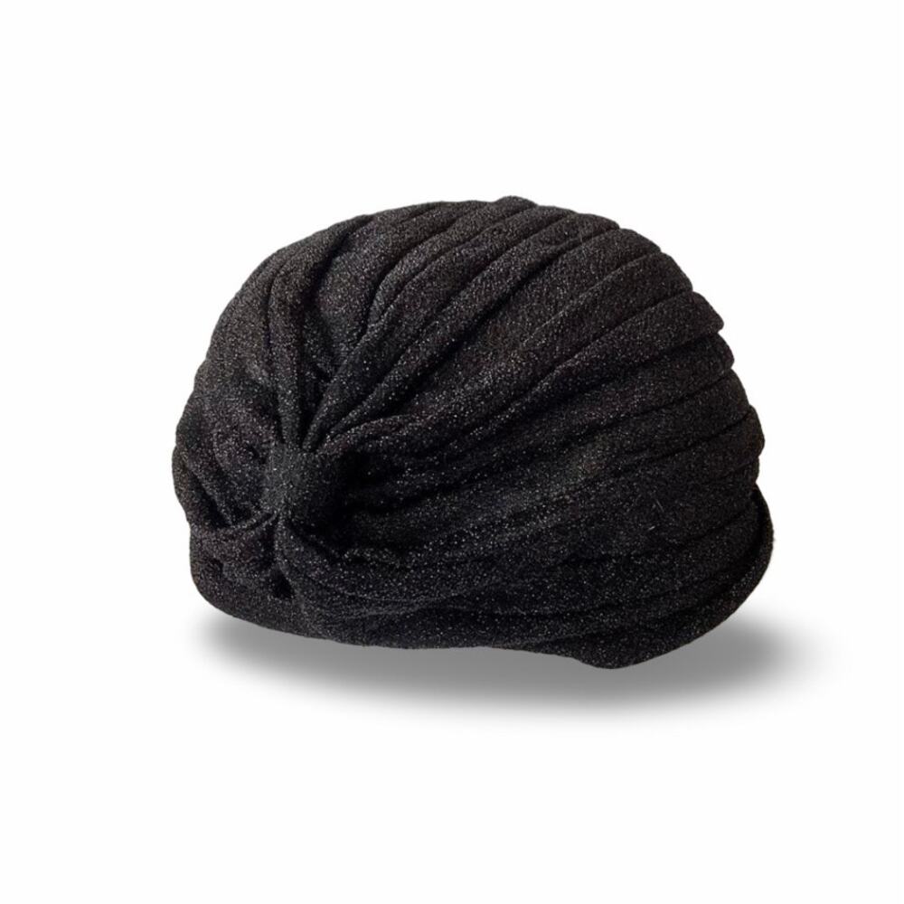 Sparkly turban cap black